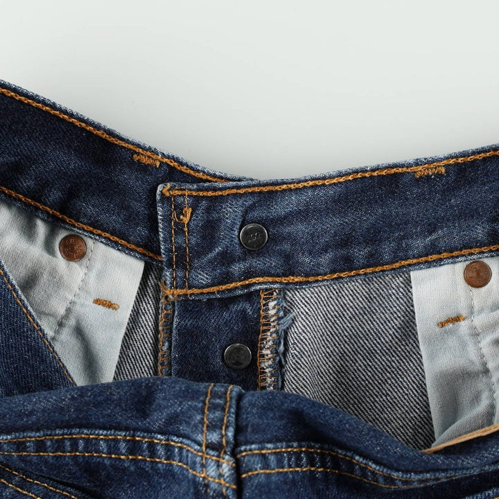 1990'S Levi's 6501-6214 Straight Denim Pants, Made in USA, Women's Size L (equivalent to W28), Vintage cotton blue type Vintage Second Hand