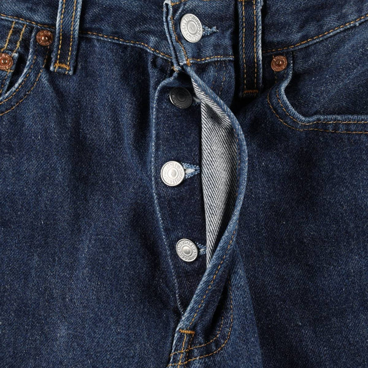 1990'S Levi's 6501-6214 Straight Denim Pants, Made in USA, Women's Size L (equivalent to W28), Vintage cotton blue type Vintage Second Hand