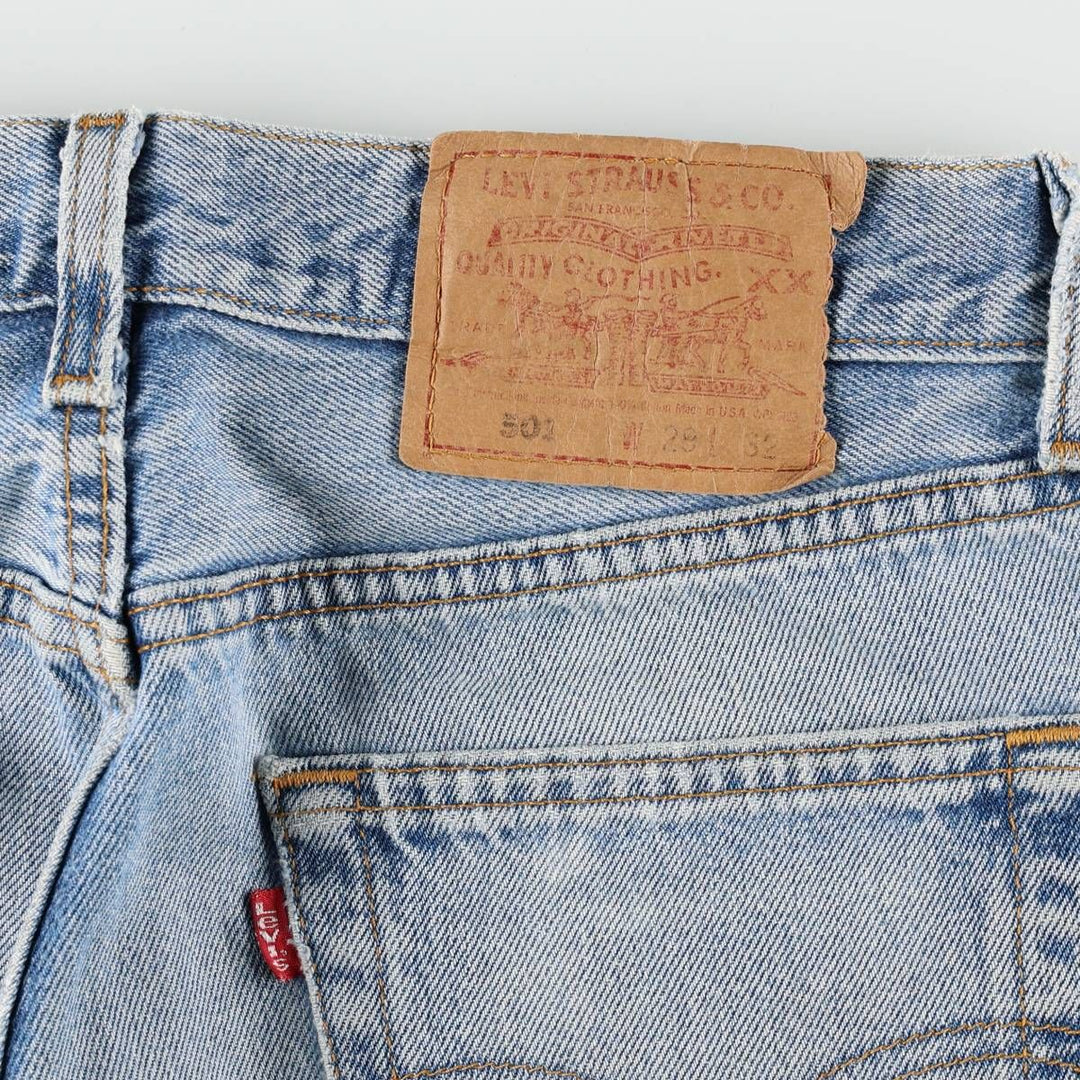 90'S Levi's 501-0193 Straight Denim Pants, Made in USA, Women's Size L (W28), Vintage cotton blue type Vintage Second Hand