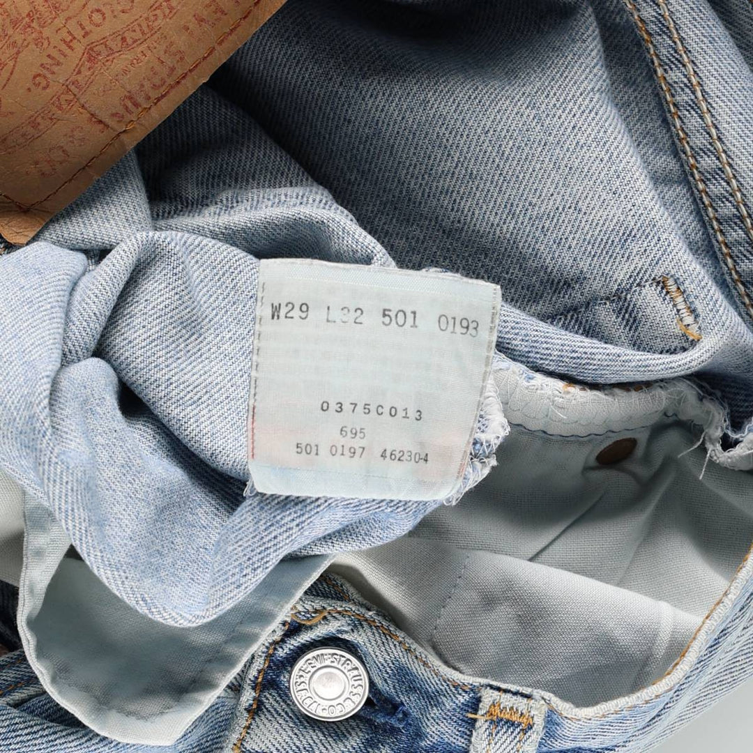 90'S Levi's 501-0193 Straight Denim Pants, Made in USA, Women's Size L (W28), Vintage cotton blue type Vintage Second Hand
