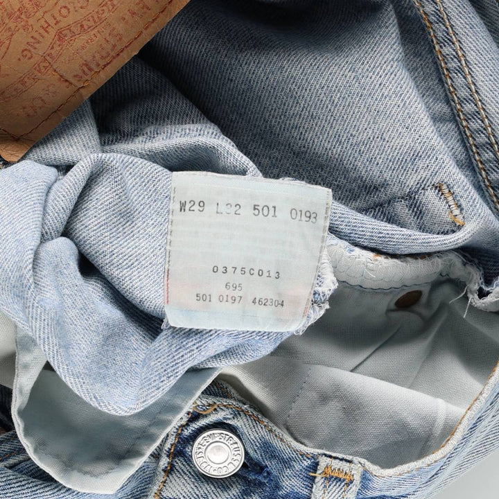 90'S Levi's 501-0193 Straight Denim Pants, Made in USA, Women's Size L (W28), Vintage cotton blue type Vintage Second Hand