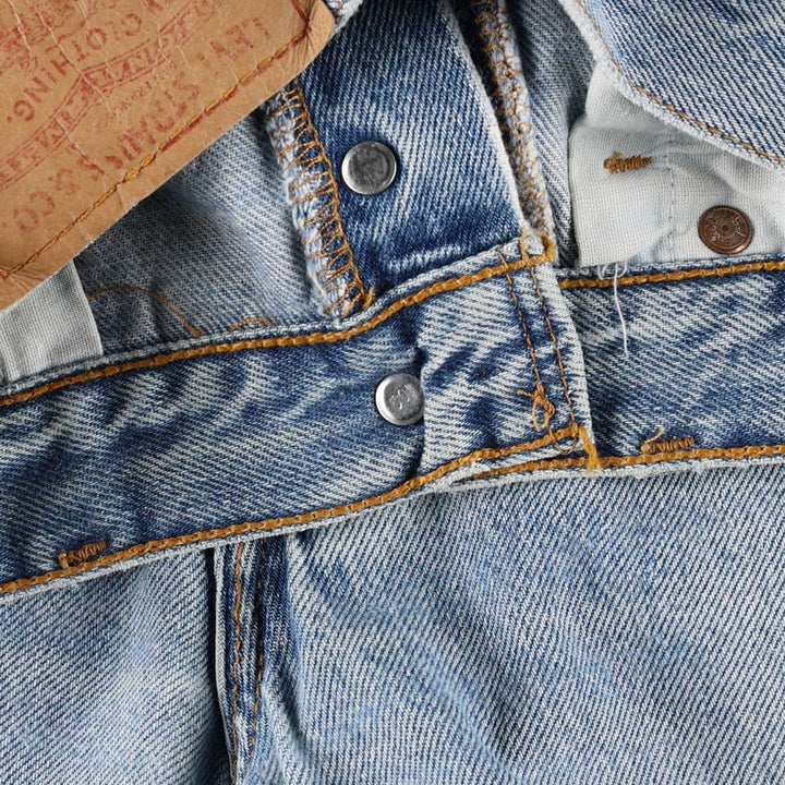 90'S Levi's 501-0193 Straight Denim Pants, Made in USA, Women's Size L (W28), Vintage cotton blue type Vintage Second Hand