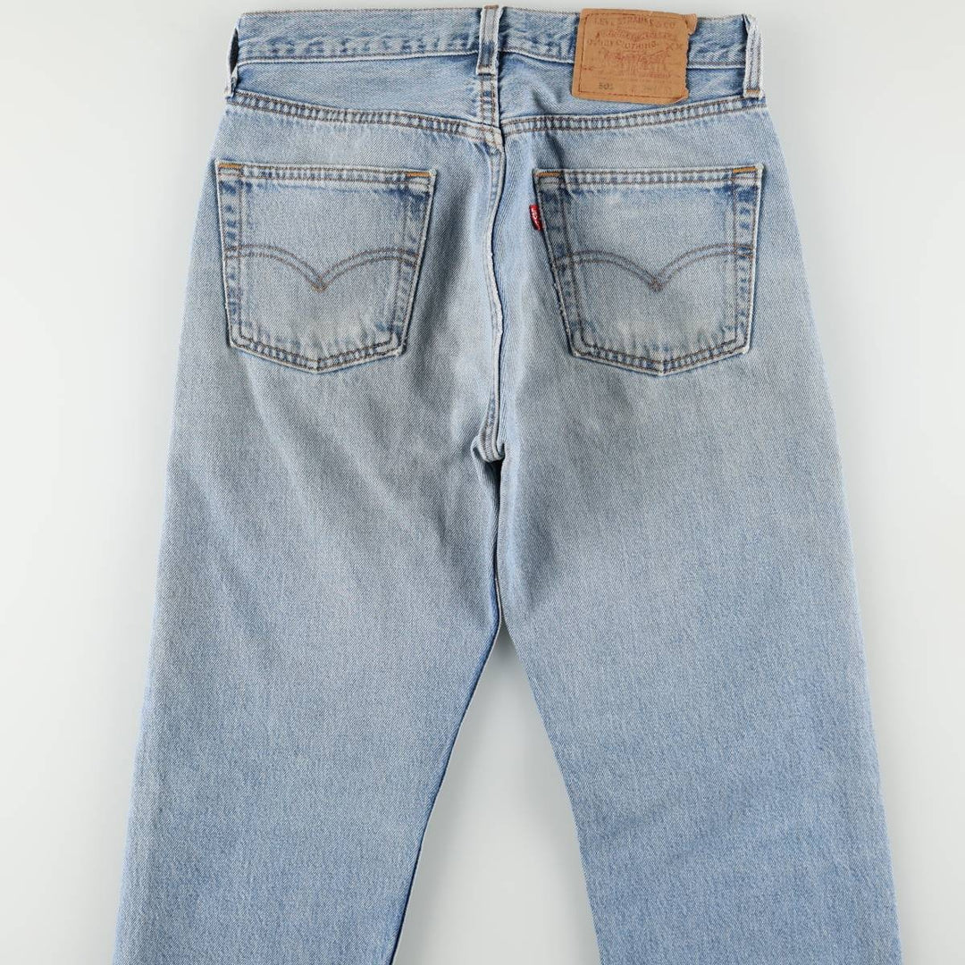 90'S Levi's 501-0193 Straight Denim Pants, Made in USA, Women's Size L (W28), Vintage cotton blue type Vintage Second Hand