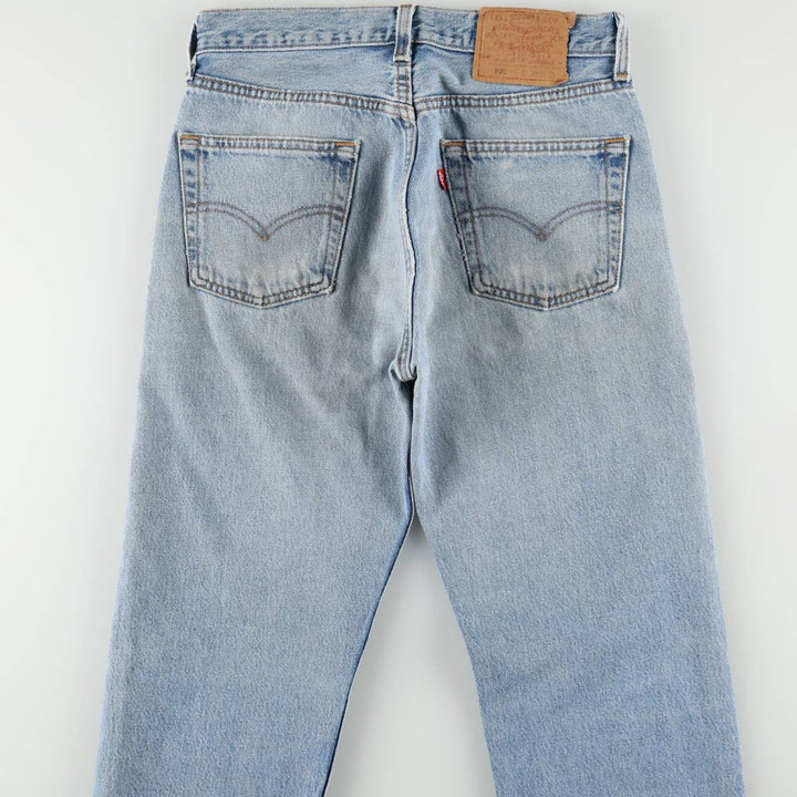 90'S Levi's 501-0193 Straight Denim Pants, Made in USA, Women's Size L (W28), Vintage cotton blue type Vintage Second Hand