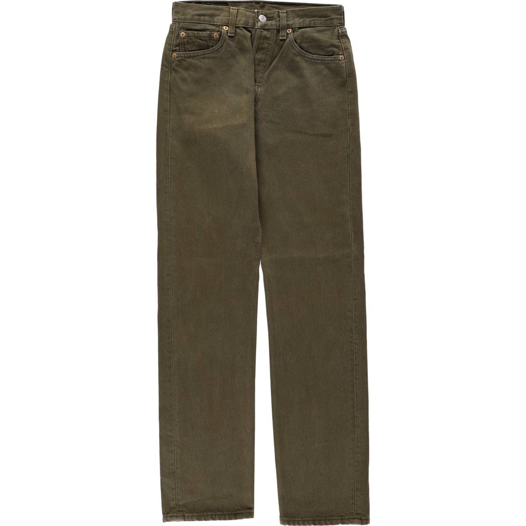 2000'S Levi's 501 Straight Denim Pants, Made in USA, Women's Size L (W27) cotton Khaki type Vintage Second Hand
