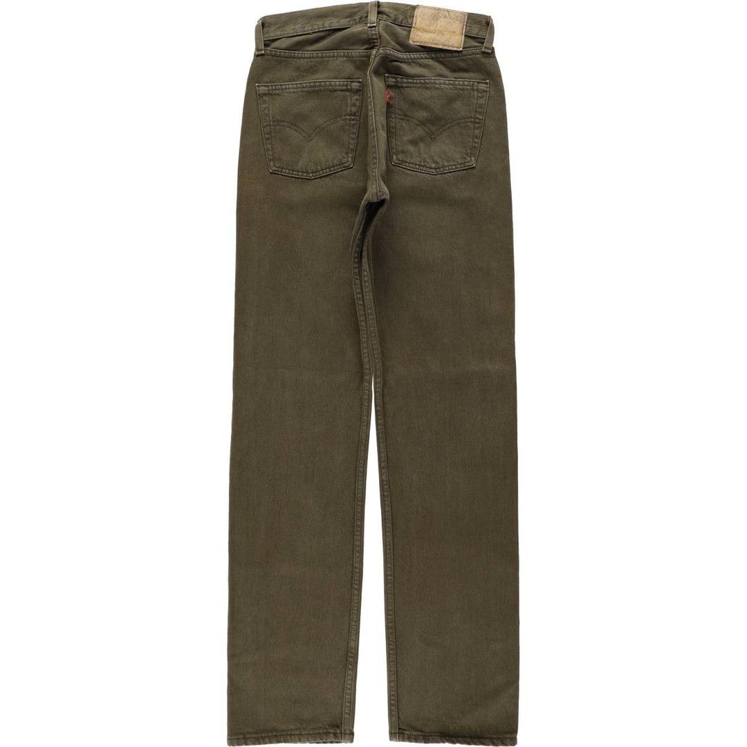 2000'S Levi's 501 Straight Denim Pants, Made in USA, Women's Size L (W27) cotton Khaki type Vintage Second Hand