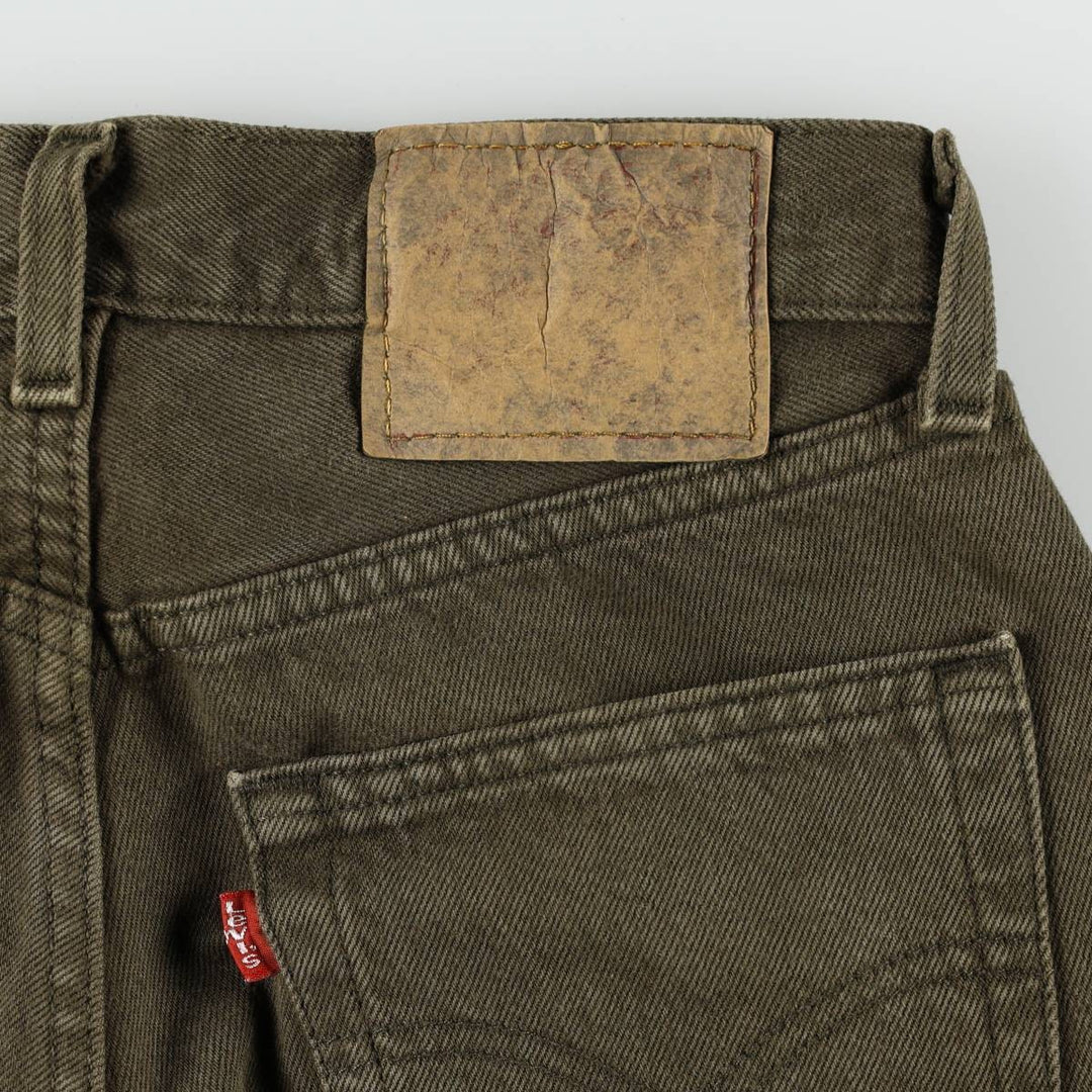 2000'S Levi's 501 Straight Denim Pants, Made in USA, Women's Size L (W27) cotton Khaki type Vintage Second Hand