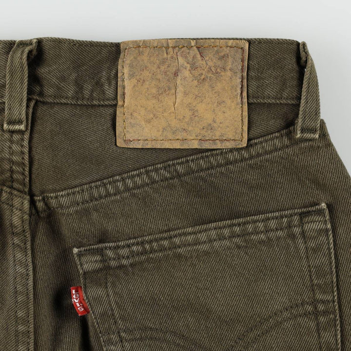 2000'S Levi's 501 Straight Denim Pants, Made in USA, Women's Size L (W27) cotton Khaki type Vintage Second Hand