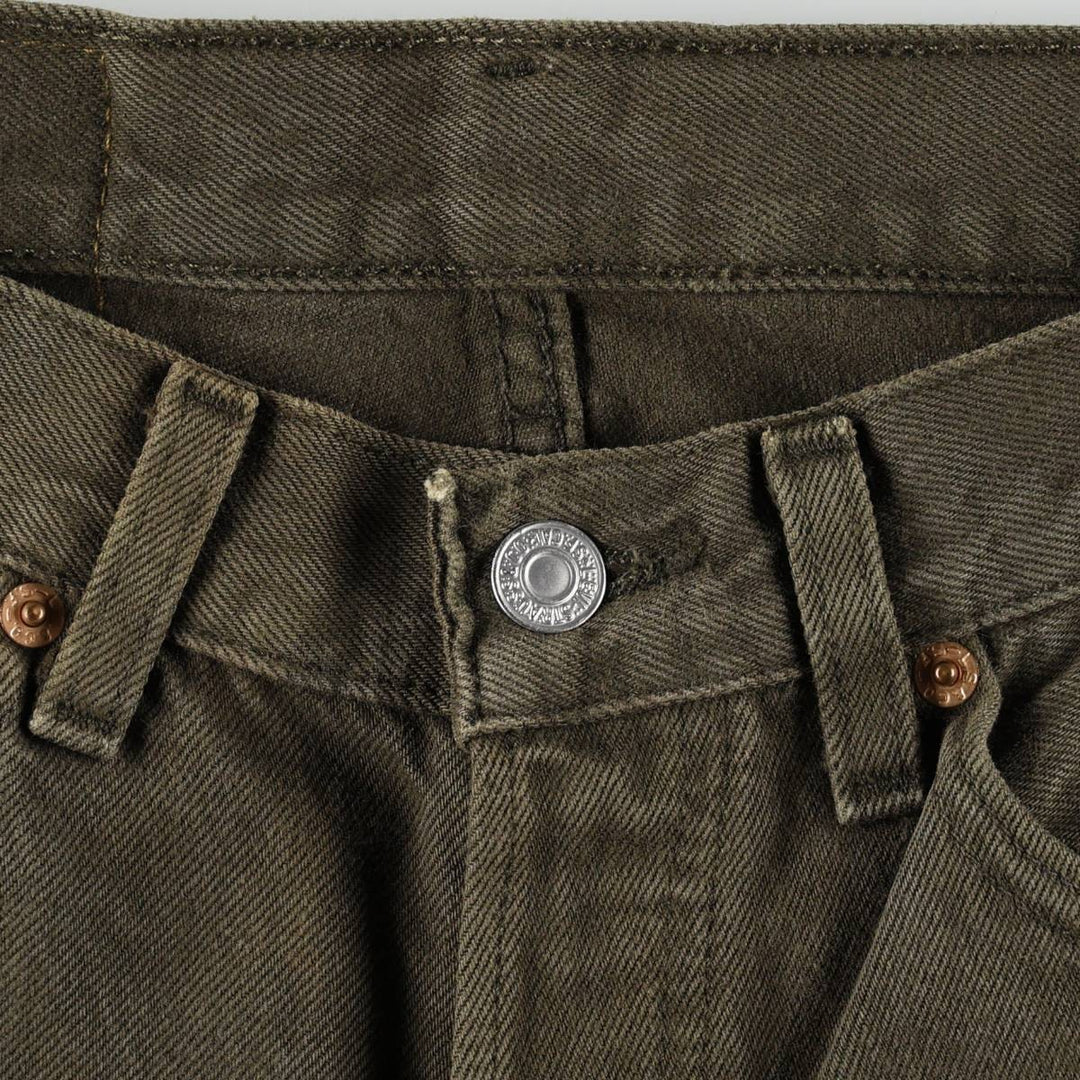 2000'S Levi's 501 Straight Denim Pants, Made in USA, Women's Size L (W27) cotton Khaki type Vintage Second Hand
