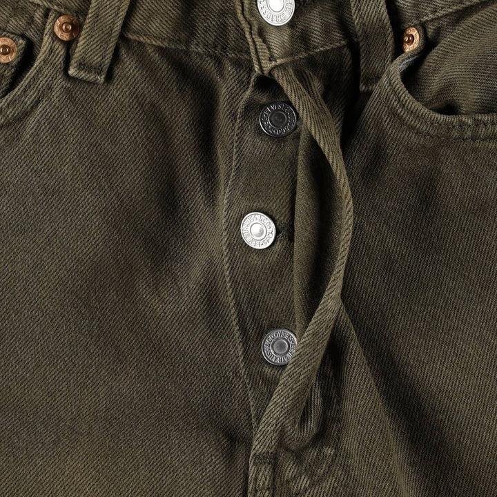 2000'S Levi's 501 Straight Denim Pants, Made in USA, Women's Size L (W27) cotton Khaki type Vintage Second Hand