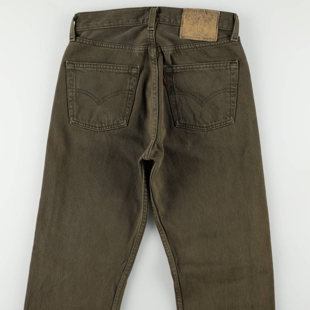 2000'S Levi's 501 Straight Denim Pants, Made in USA, Women's Size L (W27) cotton Khaki type Vintage Second Hand