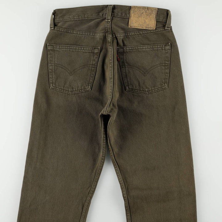 2000'S Levi's 501 Straight Denim Pants, Made in USA, Women's Size L (W27) cotton Khaki type Vintage Second Hand
