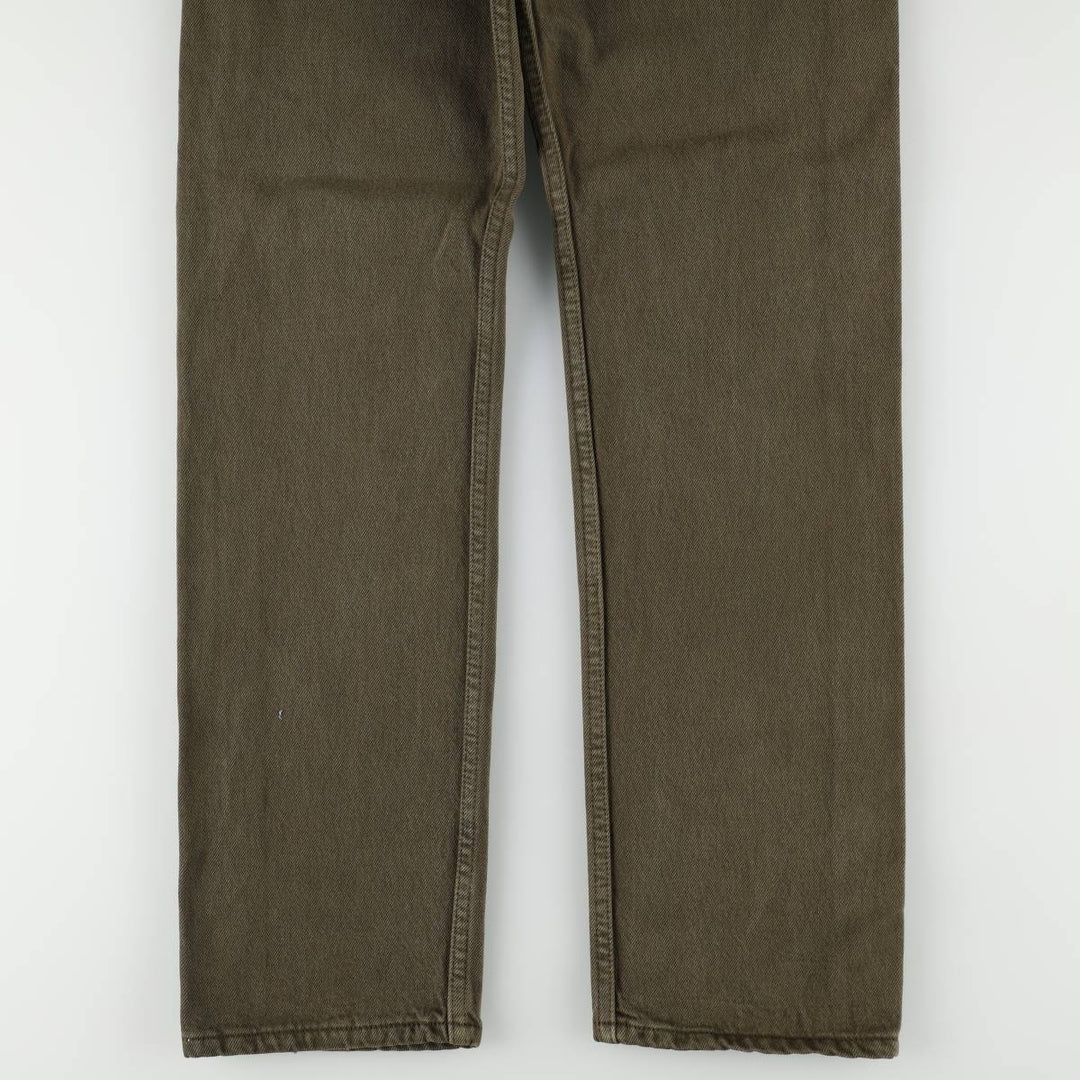 2000'S Levi's 501 Straight Denim Pants, Made in USA, Women's Size L (W27) cotton Khaki type Vintage Second Hand
