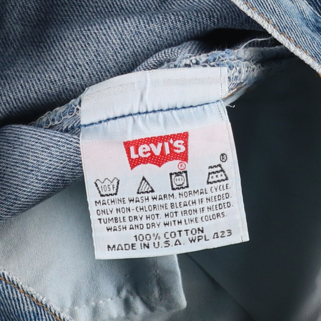 90'S Levi's 501-0193 Straight Denim Pants, Made in USA, Women's Size L (W28), Vintage cotton blue type Vintage Second Hand