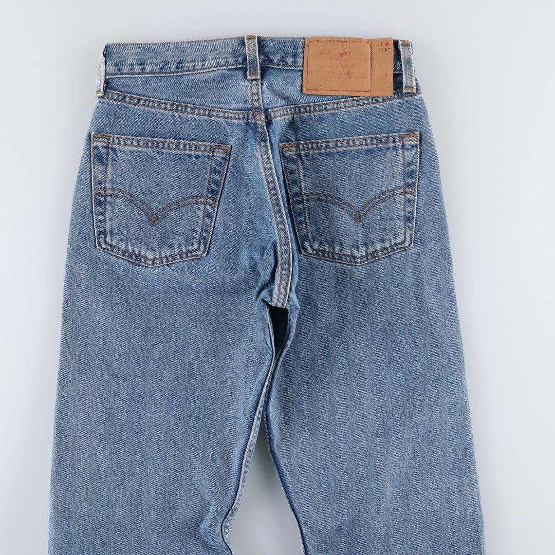 90'S Levi's 501-0193 Straight Denim Pants, Made in USA, Women's Size L (W28), Vintage cotton blue type Vintage Second Hand