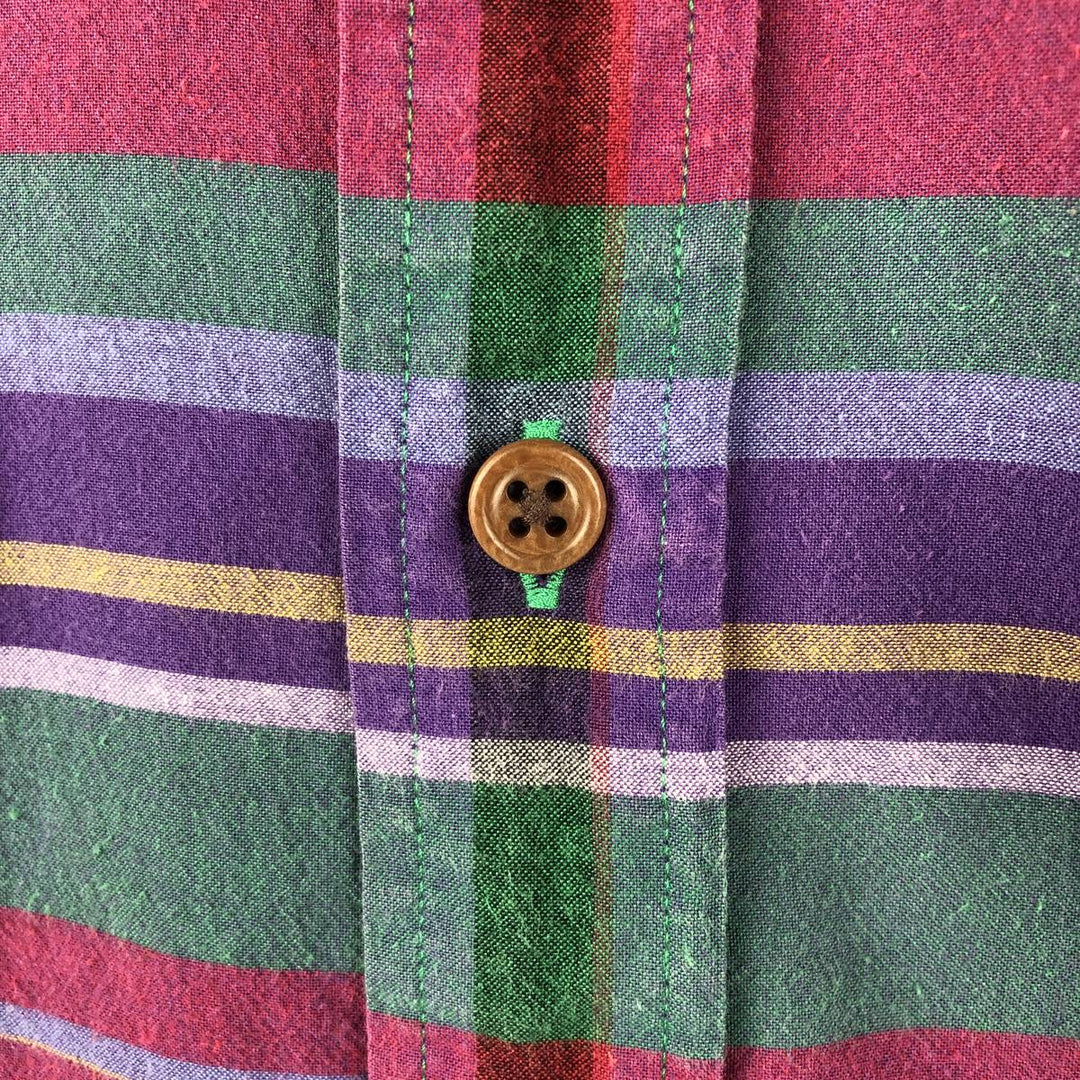 Ralph Lauren POLO by Ralph Lauren Madras Check Short-Sleeve Cotton Check Shirt, Men's Size XL (approx.) cotton red type Vintage Second Hand