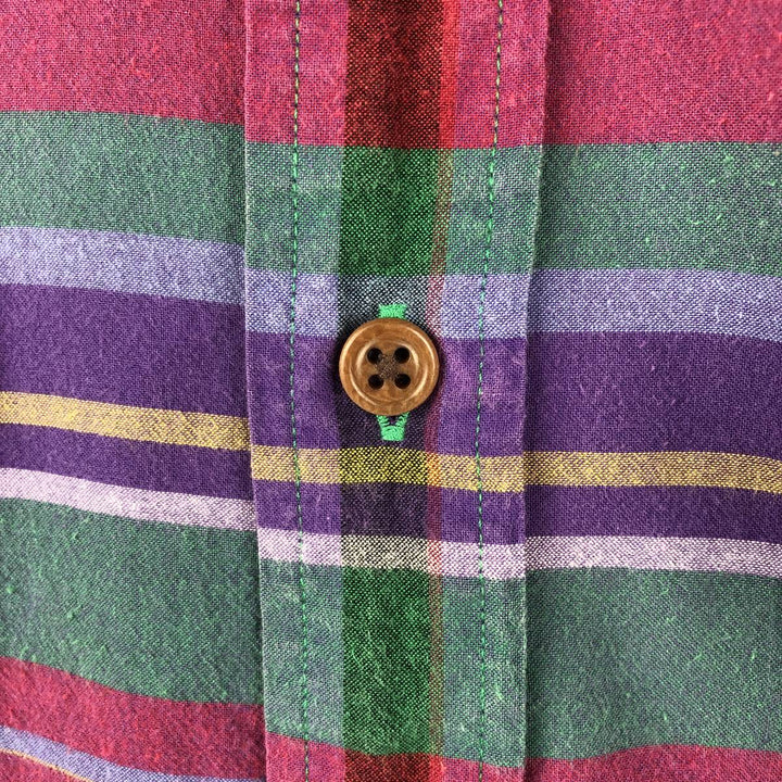 Ralph Lauren POLO by Ralph Lauren Madras Check Short-Sleeve Cotton Check Shirt, Men's Size XL (approx.) cotton red type Vintage Second Hand