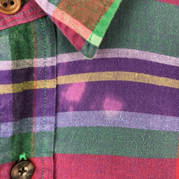 Ralph Lauren POLO by Ralph Lauren Madras Check Short-Sleeve Cotton Check Shirt, Men's Size XL (approx.) cotton red type Vintage Second Hand