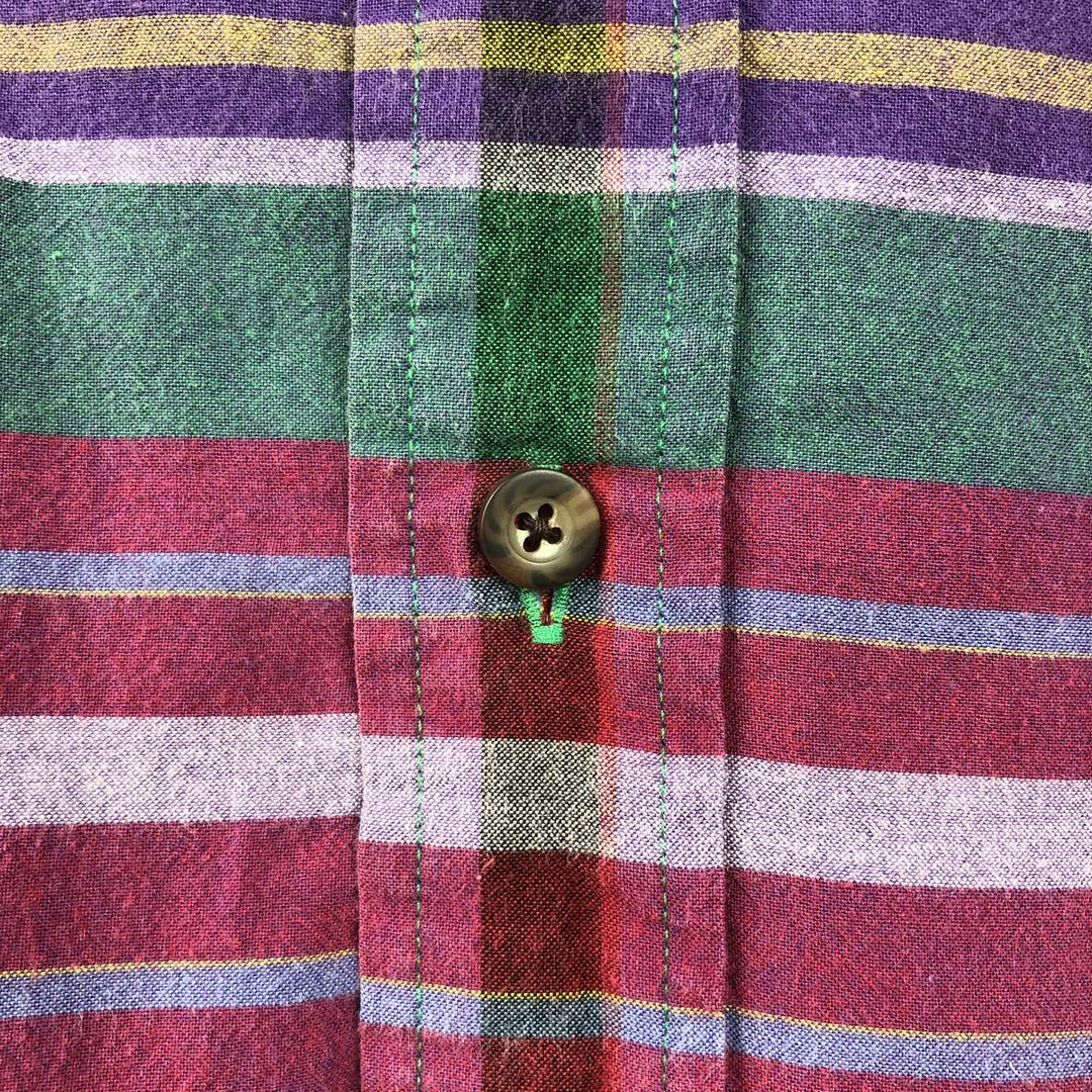 Ralph Lauren POLO by Ralph Lauren Madras Check Short-Sleeve Cotton Check Shirt, Men's Size XL (approx.) cotton red type Vintage Second Hand
