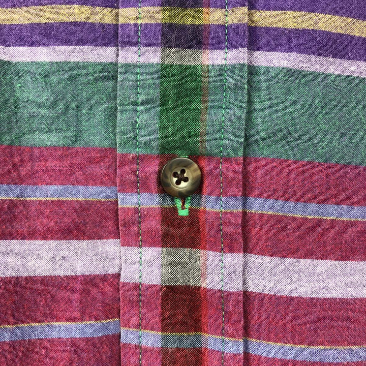 Ralph Lauren POLO by Ralph Lauren Madras Check Short-Sleeve Cotton Check Shirt, Men's Size XL (approx.) cotton red type Vintage Second Hand
