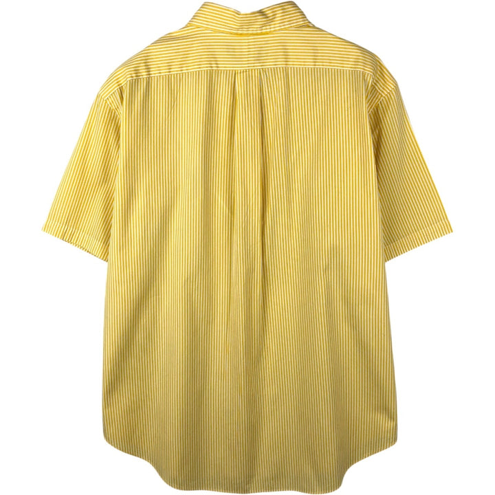 Ralph Lauren Classic Fit Short Sleeve Button Down Striped Shirt Men's XL cotton yellow type Vintage Second Hand