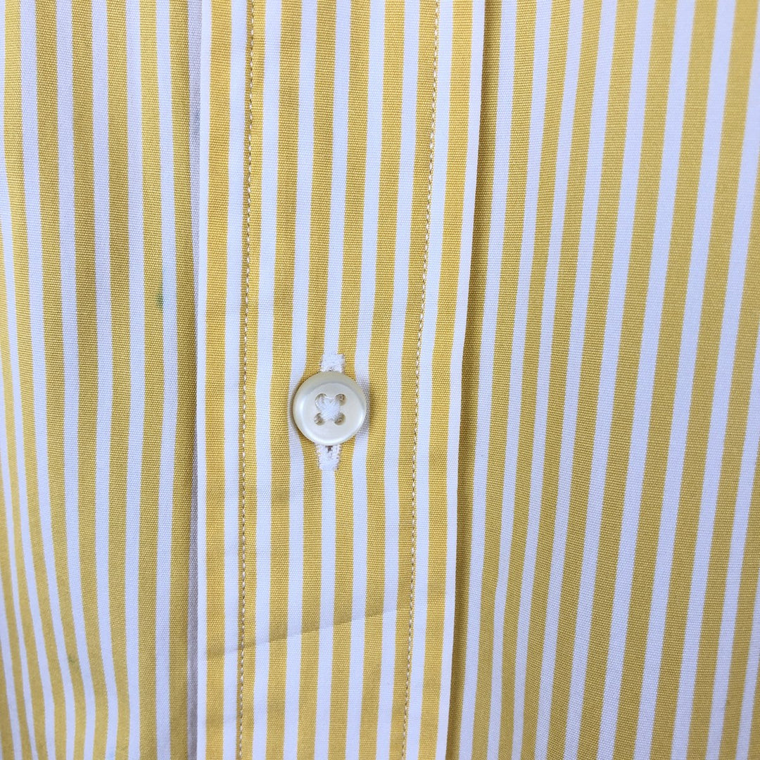 Ralph Lauren Classic Fit Short Sleeve Button Down Striped Shirt Men's XL cotton yellow type Vintage Second Hand