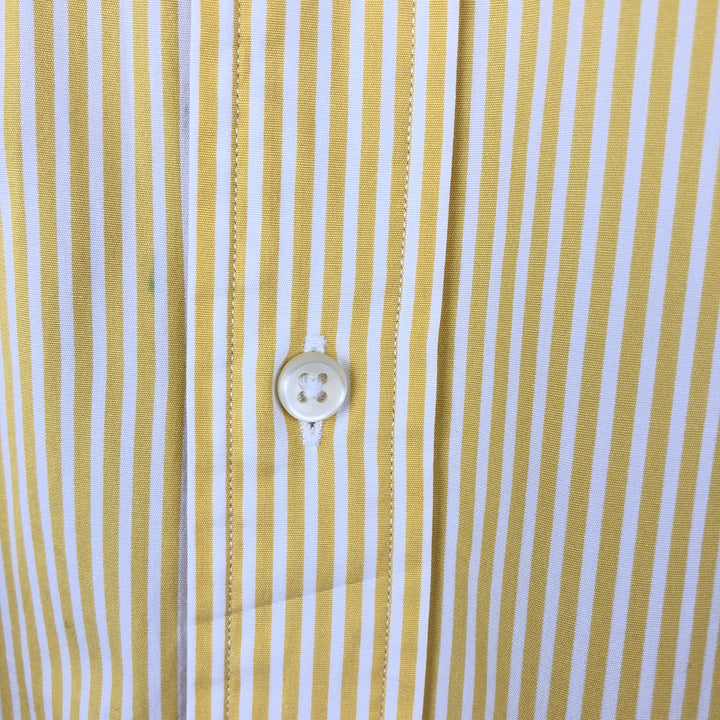 Ralph Lauren Classic Fit Short Sleeve Button Down Striped Shirt Men's XL cotton yellow type Vintage Second Hand