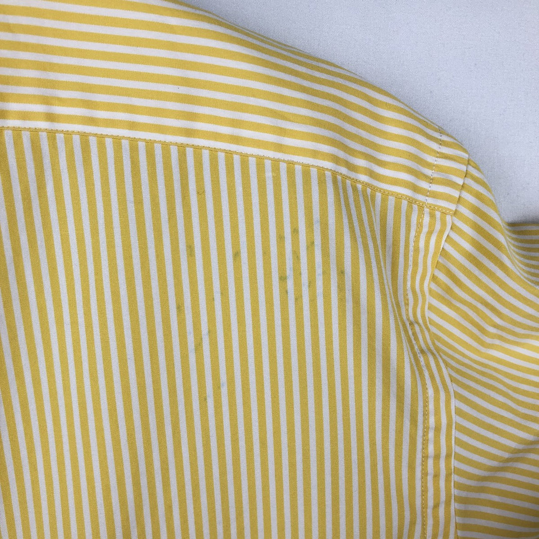 Ralph Lauren Classic Fit Short Sleeve Button Down Striped Shirt Men's XL cotton yellow type Vintage Second Hand