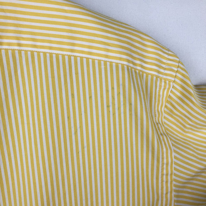Ralph Lauren Classic Fit Short Sleeve Button Down Striped Shirt Men's XL cotton yellow type Vintage Second Hand