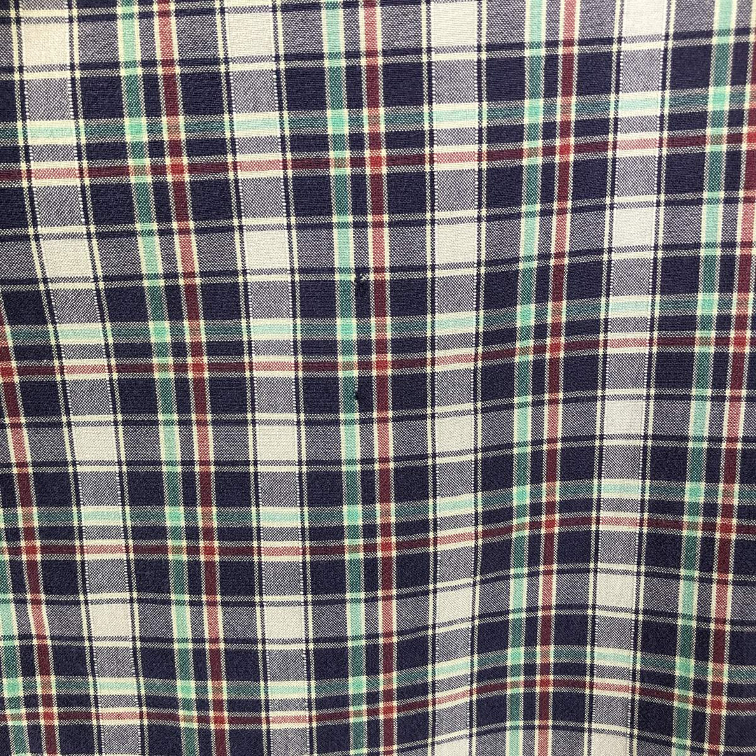 Ralph Lauren Classic Fit Short Sleeve Button Down Check Shirt Men's Size L cotton navy blue type Vintage Second Hand