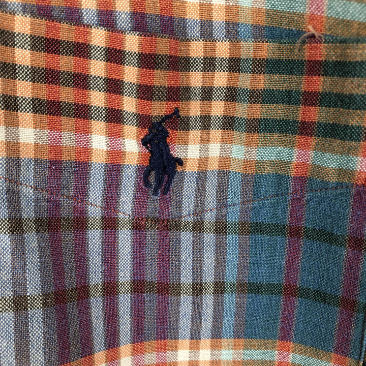 Ralph Lauren BLAIRE Madras Check Short-Sleeve Button-Down Check Shirt, Men's Size L (approx.) cotton green type Vintage Second Hand