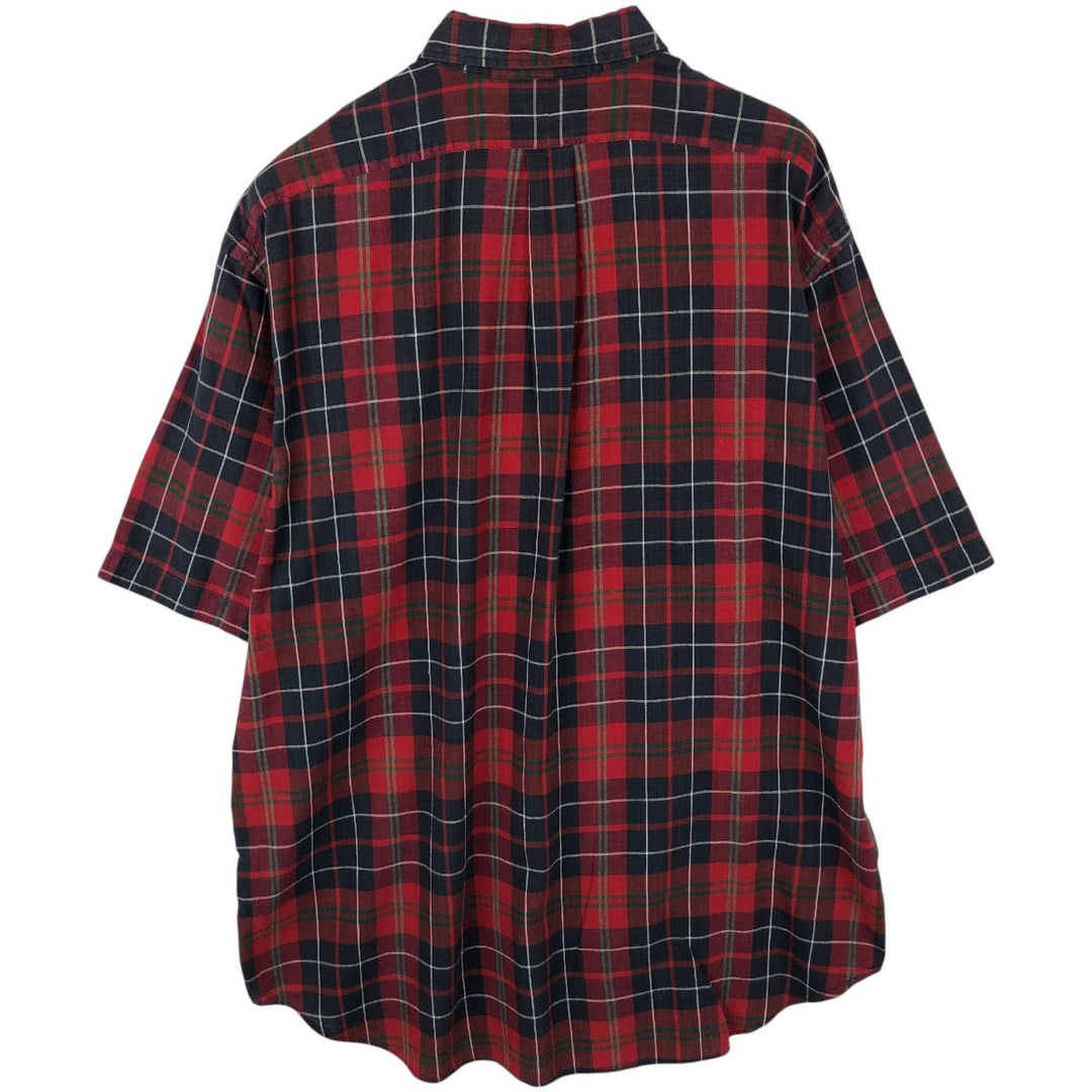Ralph Lauren short sleeve button down check shirt, men's XL size cotton red type Vintage Second Hand