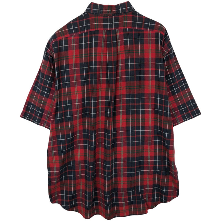 Ralph Lauren short sleeve button down check shirt, men's XL size cotton red type Vintage Second Hand