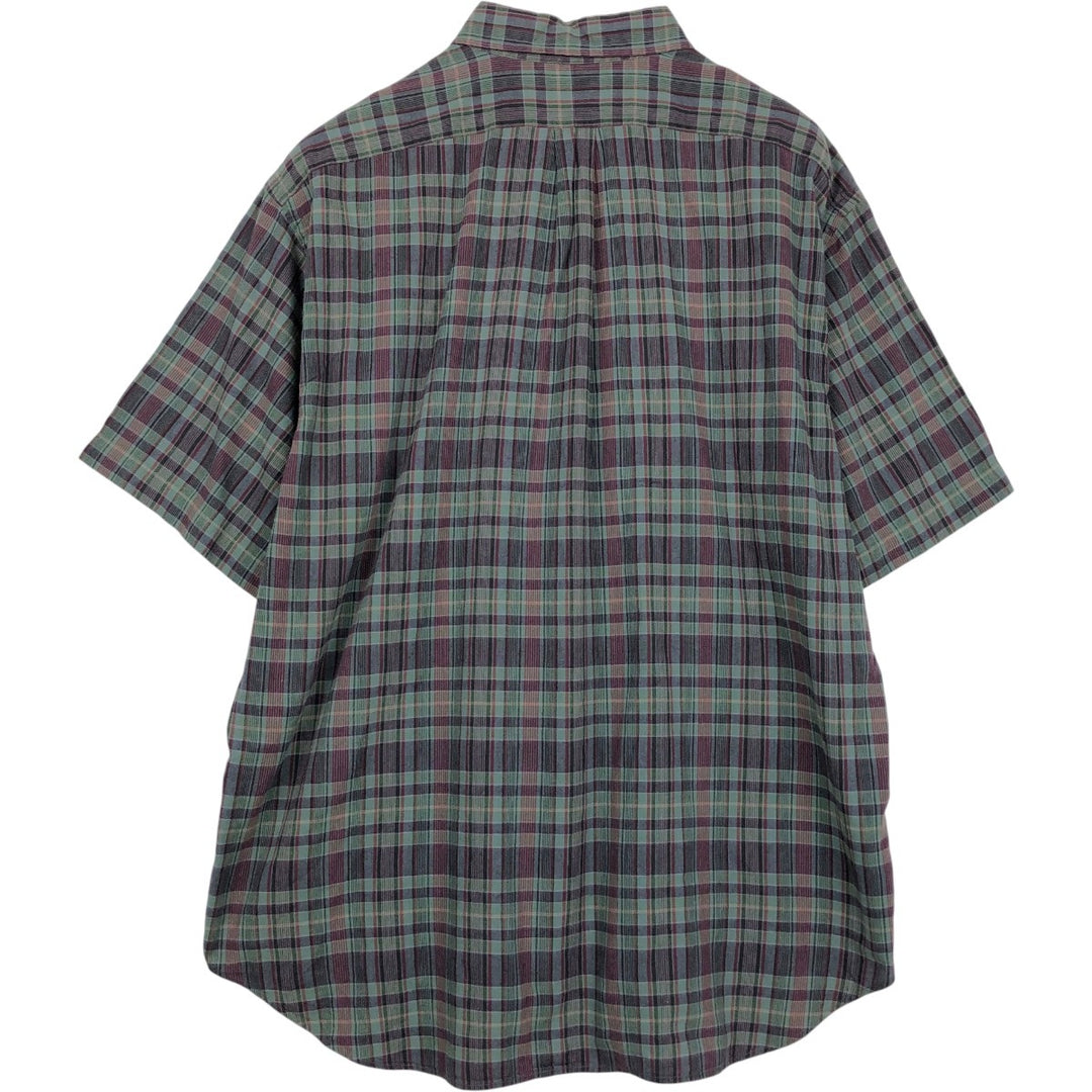 Ralph Lauren BLAKE short sleeve button down check shirt men's XL size cotton green type Vintage Second Hand