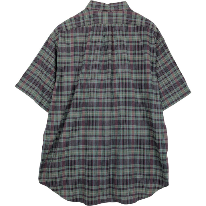 Ralph Lauren BLAKE short sleeve button down check shirt men's XL size cotton green type Vintage Second Hand