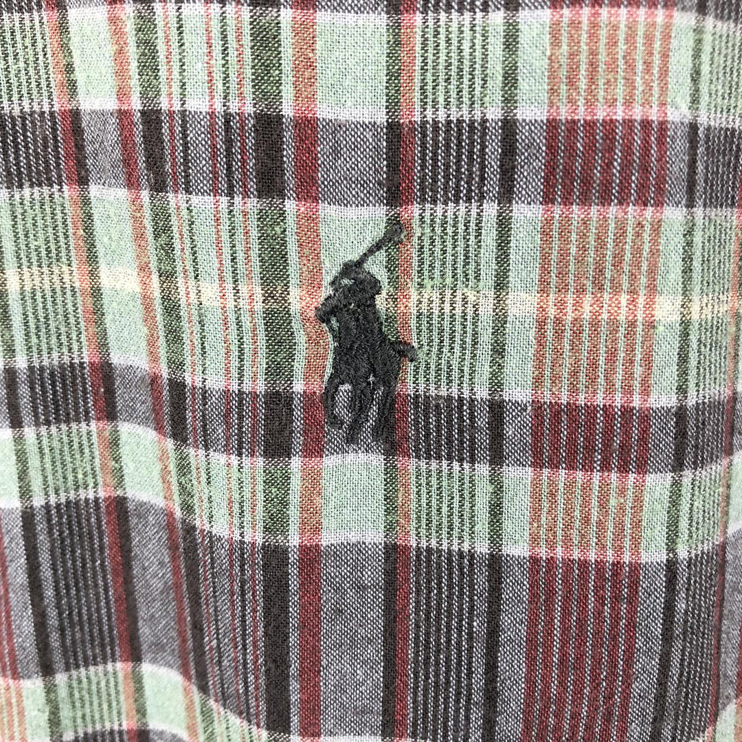 Ralph Lauren BLAKE short sleeve button down check shirt men's XL size cotton green type Vintage Second Hand