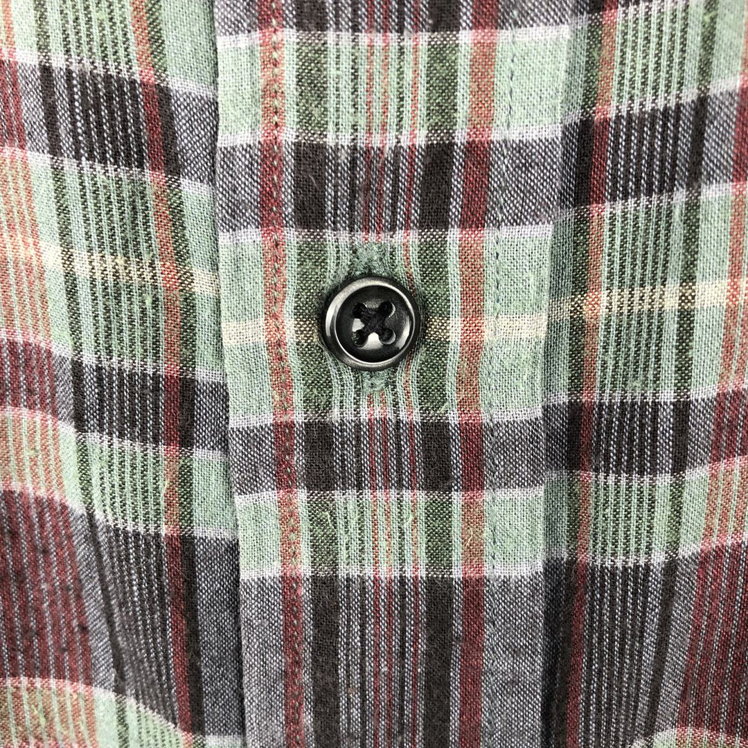 Ralph Lauren BLAKE short sleeve button down check shirt men's XL size cotton green type Vintage Second Hand