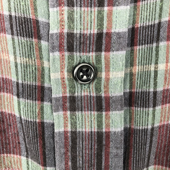 Ralph Lauren BLAKE short sleeve button down check shirt men's XL size cotton green type Vintage Second Hand