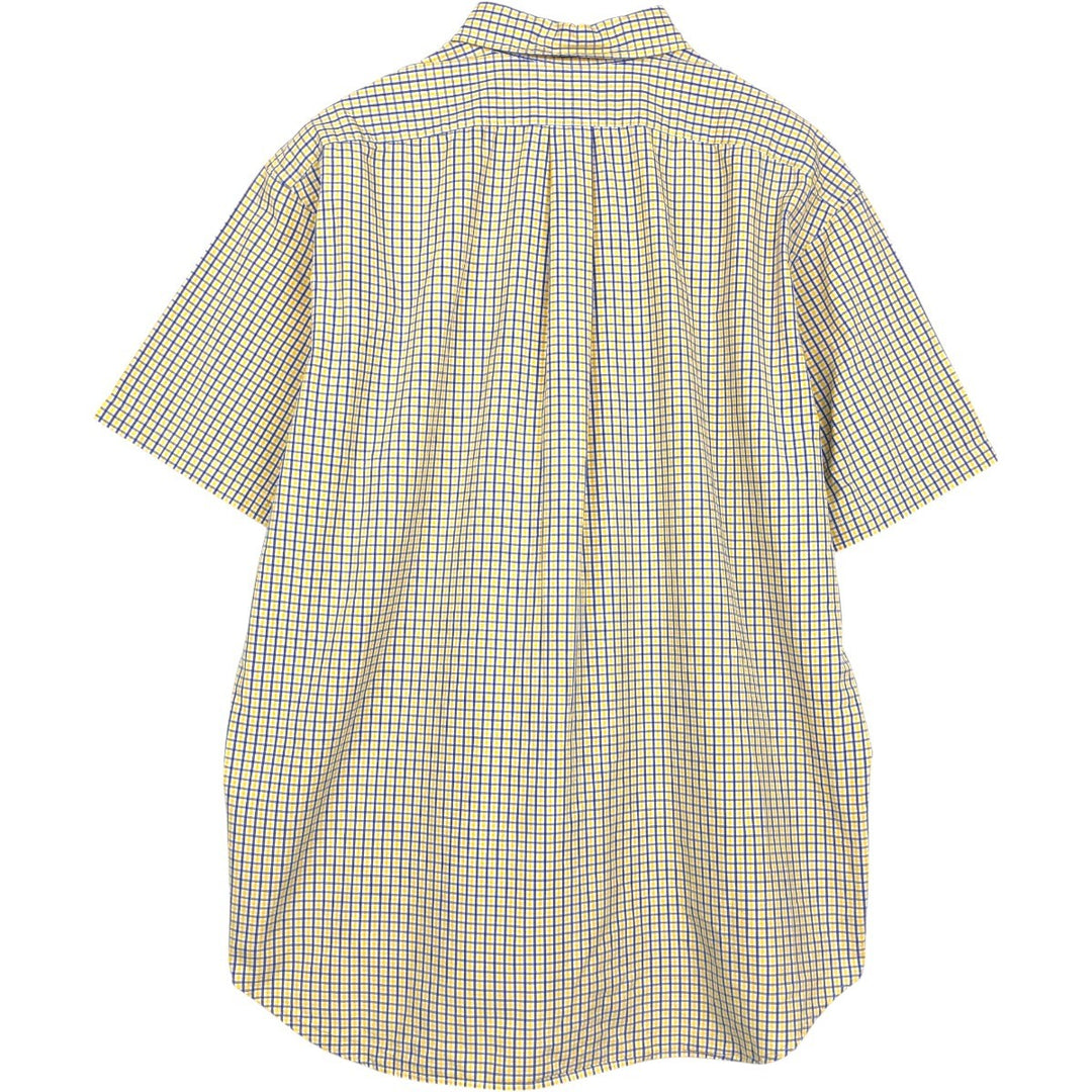 Ralph Lauren BLAKE short sleeve button down check shirt men's XL size cotton yellow type Vintage Second Hand