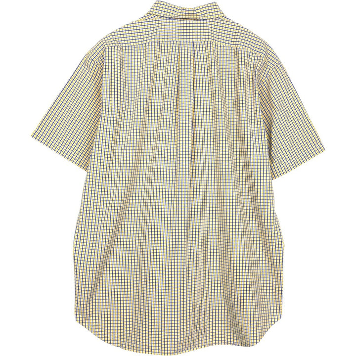 Ralph Lauren BLAKE short sleeve button down check shirt men's XL size cotton yellow type Vintage Second Hand
