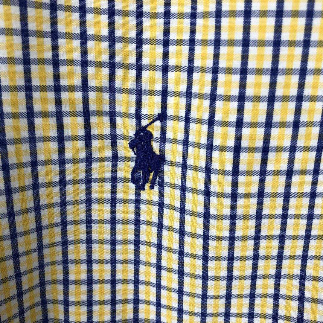 Ralph Lauren BLAKE short sleeve button down check shirt men's XL size cotton yellow type Vintage Second Hand