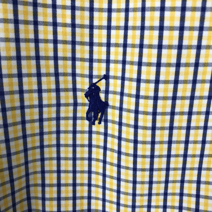 Ralph Lauren BLAKE short sleeve button down check shirt men's XL size cotton yellow type Vintage Second Hand