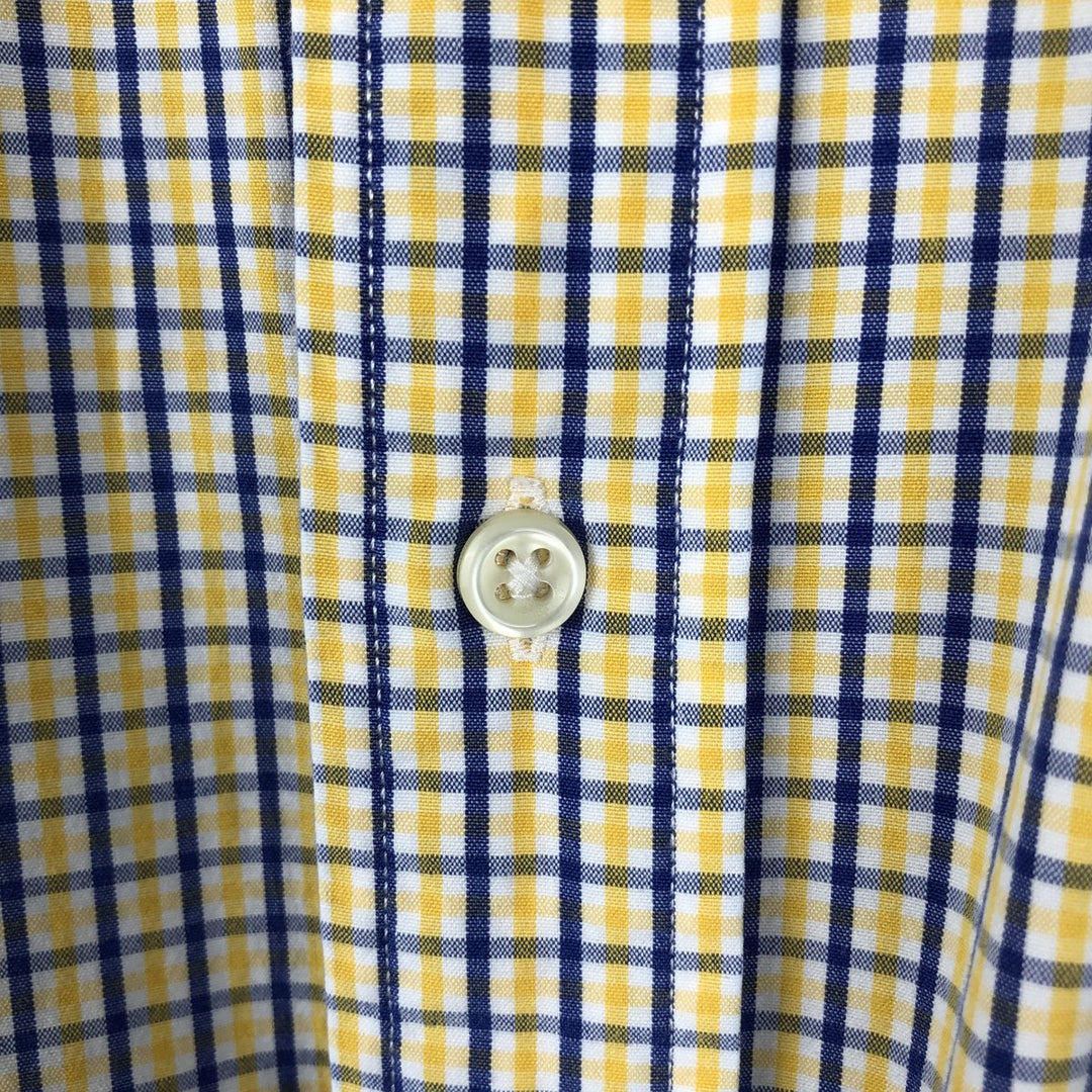 Ralph Lauren BLAKE short sleeve button down check shirt men's XL size cotton yellow type Vintage Second Hand