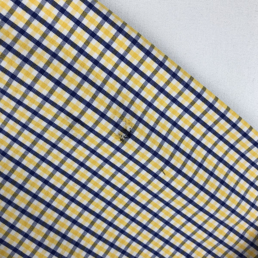 Ralph Lauren BLAKE short sleeve button down check shirt men's XL size cotton yellow type Vintage Second Hand