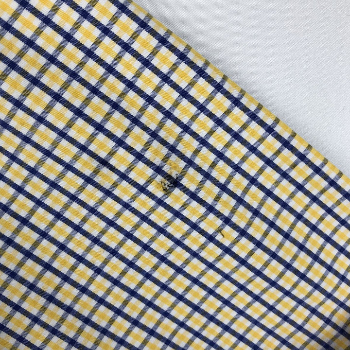 Ralph Lauren BLAKE short sleeve button down check shirt men's XL size cotton yellow type Vintage Second Hand