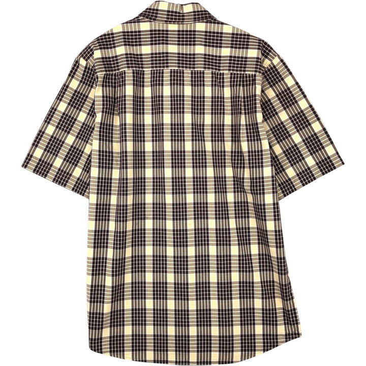 Carhartt Relaxed Fit Check Pattern Button-down Short Sleeve Work Shirt, Men's Medium cotton yellow type Vintage Second Hand