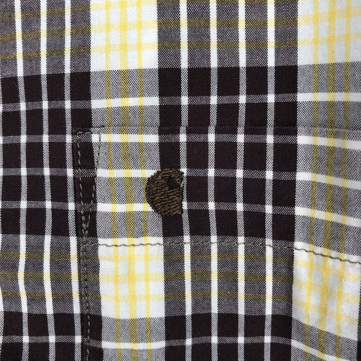 Carhartt Relaxed Fit Check Pattern Button-down Short Sleeve Work Shirt, Men's Medium cotton yellow type Vintage Second Hand