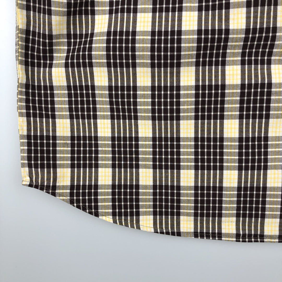Carhartt Relaxed Fit Check Pattern Button-down Short Sleeve Work Shirt, Men's Medium cotton yellow type Vintage Second Hand