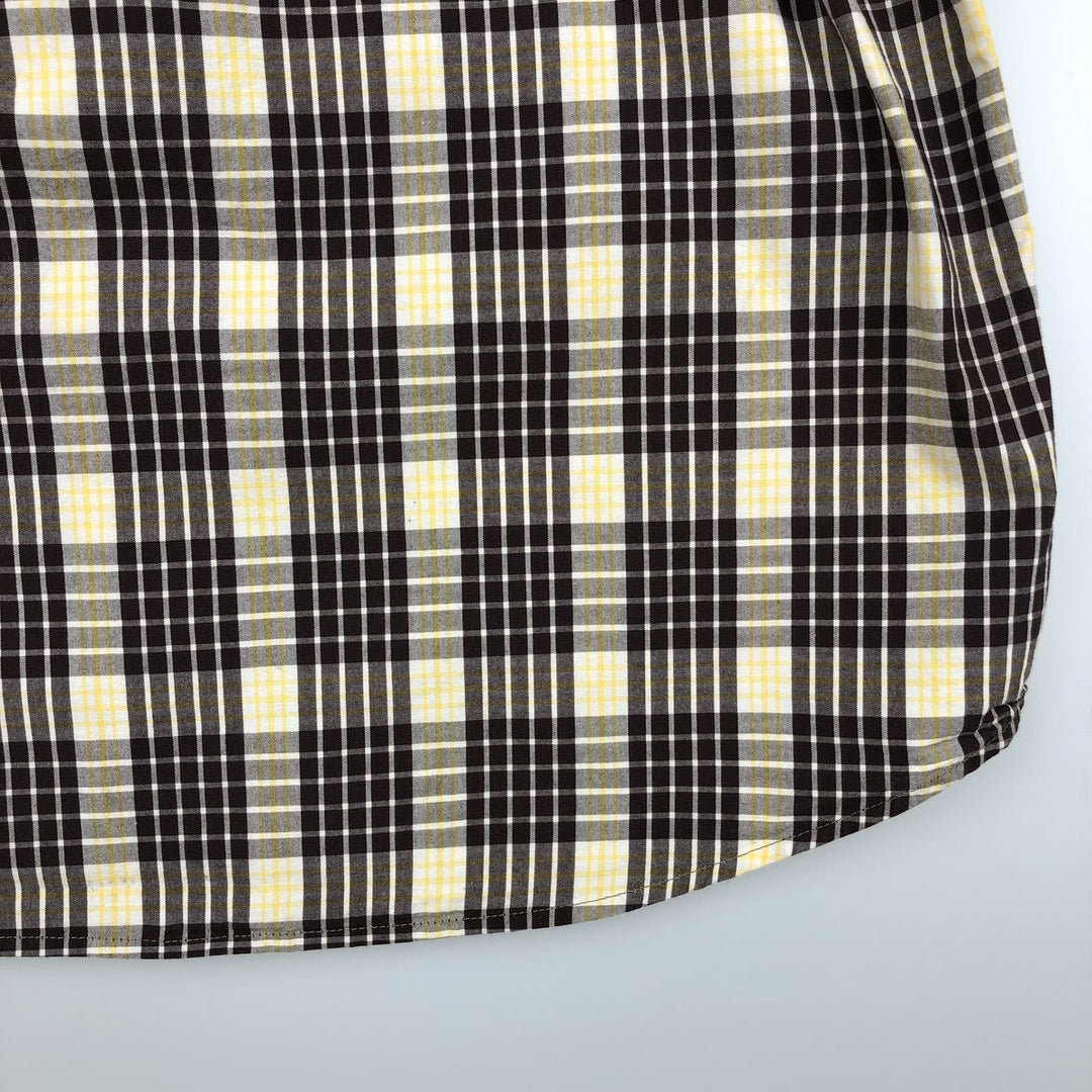Carhartt Relaxed Fit Check Pattern Button-down Short Sleeve Work Shirt, Men's Medium cotton yellow type Vintage Second Hand