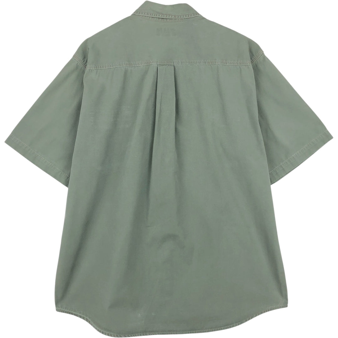 Carhartt short sleeve work shirt, size L for men cotton Khaki type sage green Vintage Second Hand